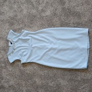 Tahari Arthur S Levine soft blue lined dress with beads size 4